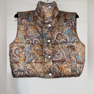 Current Air Women’s Paisley Puffer Vest - Multicolor NWOT Small